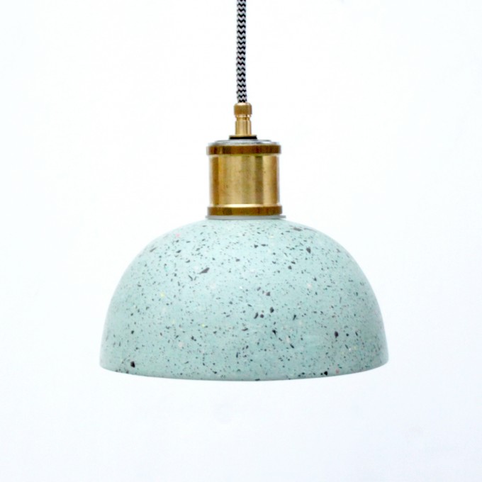 Terrazzo Hängelampe / Leuchte türkis / objet vague Terrazzo Hängelampe / Leuchte türkis / objet vague