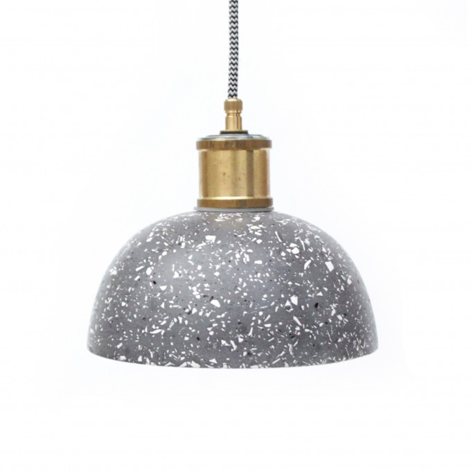 Terrazzo Hängelampe / Leuchte schwarz-weiß / objet vague Terrazzo Hängelampe / Leuchte schwarz-weiß / objet vague