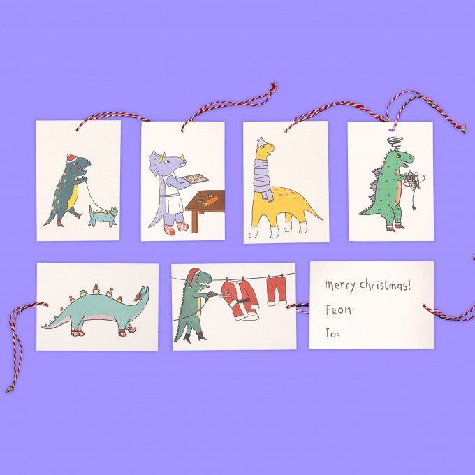 The Naughty District - »Dino Geschenkanhänger für Weihnachtsgeschenke«