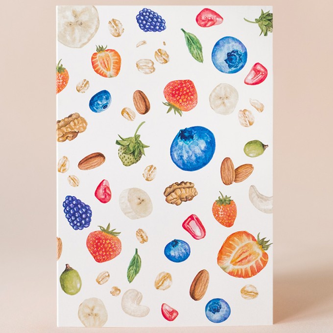 Grußkarte “Obst Mischmasch“ mit Umschlag / Kamila Sidelnikov Grußkarte “Obst Mischmasch“ mit Umschlag / Kamila Sidelnikov
