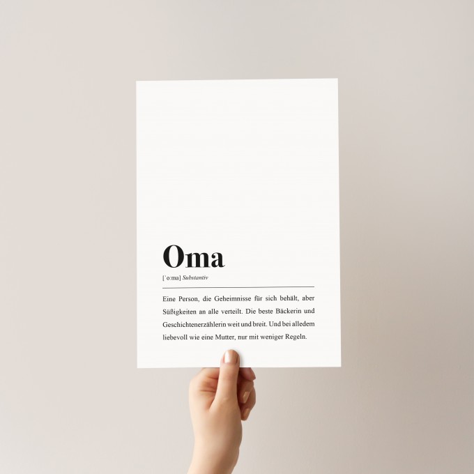 Oma Definition: DIN A4 Poster - Pulse of Art Oma Definition: DIN A4 Poster - Pulse of Art