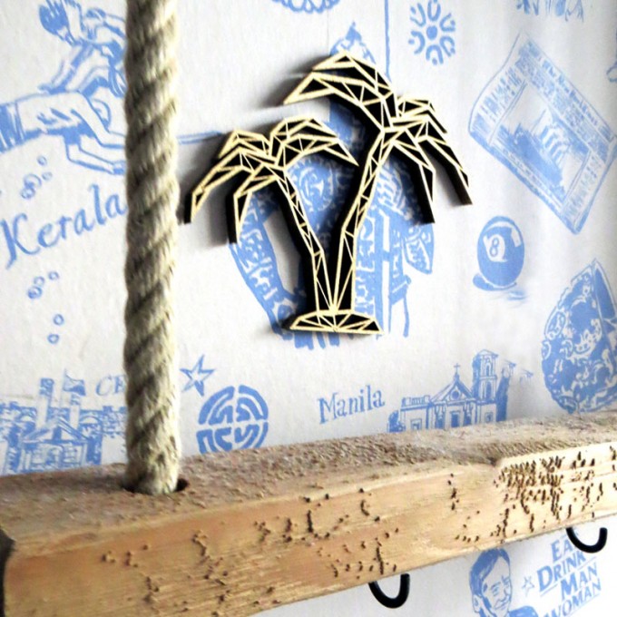 NOGALLERY Palme Holz Motiv Deko NOGALLERY Palme Holz Motiv Deko