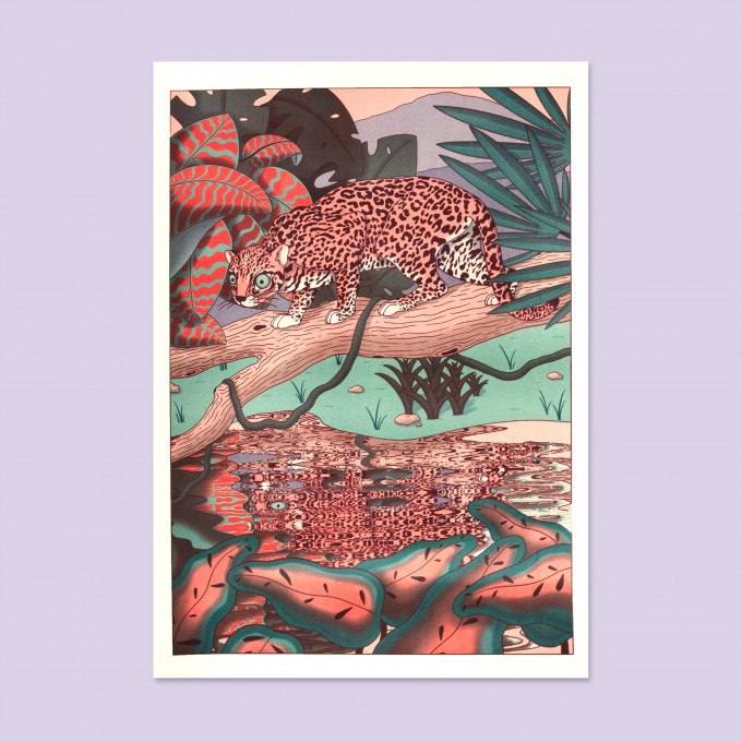Großer Risographie Print mit lebendigen Farben Großer Risographie Print mit lebendigen Farben