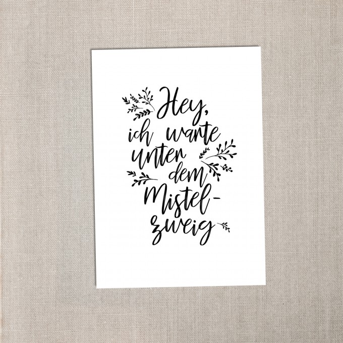 Love is the new black - Postkarte "Mistelzweig" 
