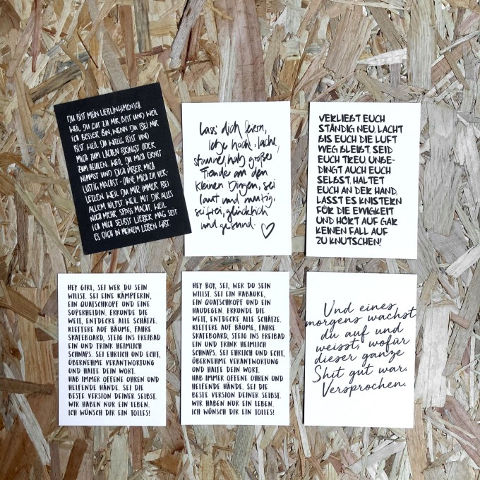 Love is the new black – Postkarten Set "Text" Love is the new black – Postkarten Set "Text"