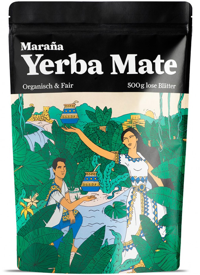 Maraña Bio Yerba Mate Tee Grün – Natürlicher Wachmacher und Energy Booster mit Koffein – 500g lose Blätter – Organisch & Fair Maraña Bio Yerba Mate Tee Grün – Natürlicher Wachmacher und Energy Booster mit Koffein – 500g lose Blätter – Organisch & Fair
