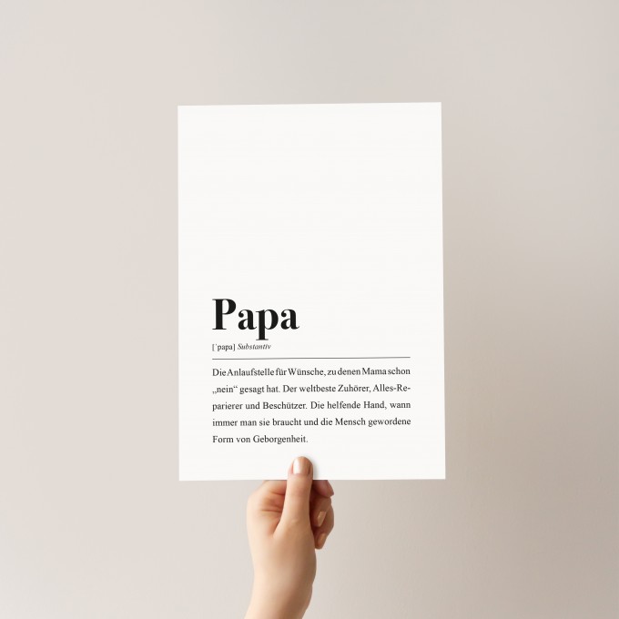 Papa Definition: DIN A4 Poster - Pulse of Art Papa Definition: DIN A4 Poster - Pulse of Art