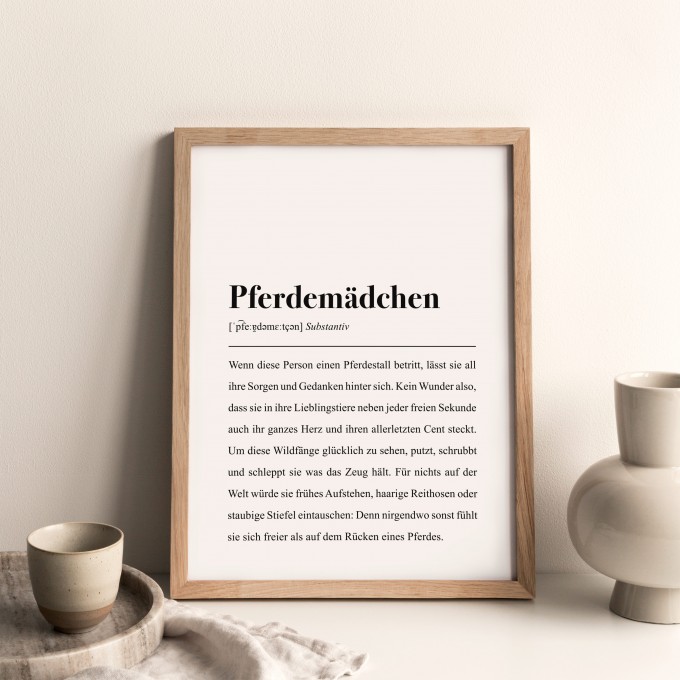 Pferdemädchen Definition: DIN A4 Poster - Pulse of Art Pferdemädchen Definition: DIN A4 Poster - Pulse of Art