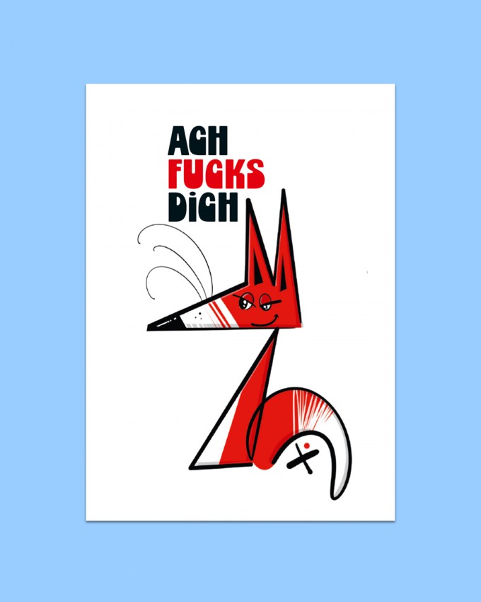 Karte "Ach fucks dich" von DV×NG TH×NGS