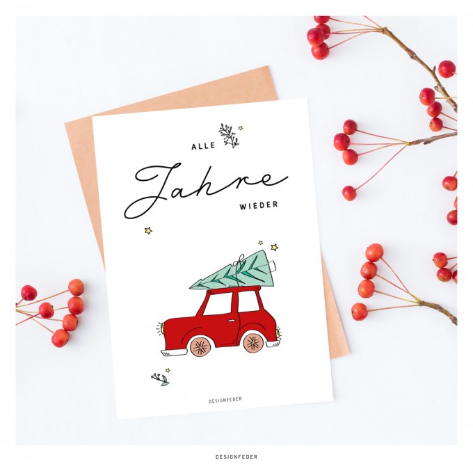 designfeder | Weihnachts-Postkarte Alle Jahre wieder designfeder | Weihnachts-Postkarte Alle Jahre wieder