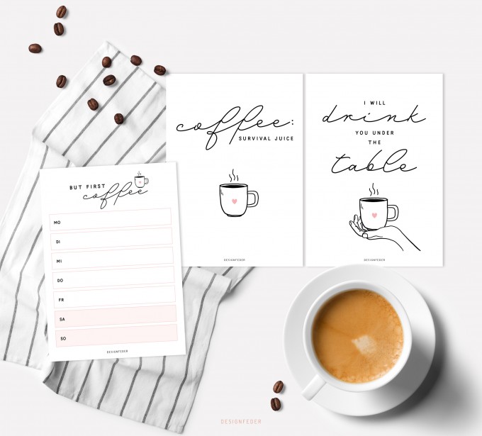 designfeder | Postkarten & Notizblock Coffee