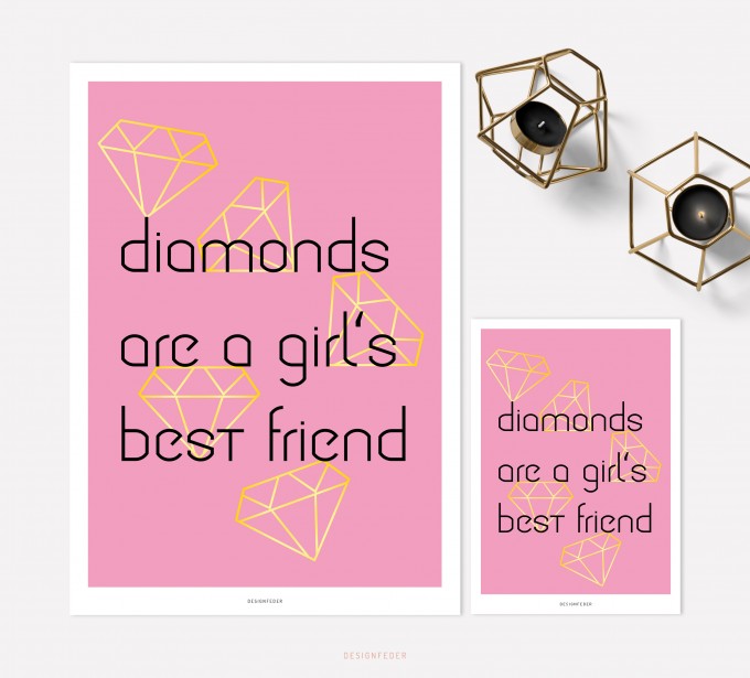 designfeder | Poster & Postkarte Diamonds are a girl's best friend designfeder | Poster & Postkarte Diamonds are a girl's best friend