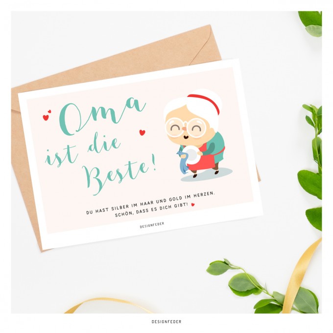 designfeder | Postkarte Oma ist die Beste designfeder | Postkarte Oma ist die Beste