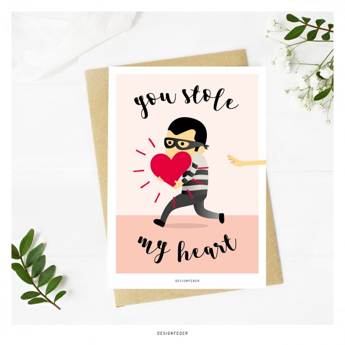 designfeder | Postkarte You stole my heart designfeder | Postkarte You stole my heart