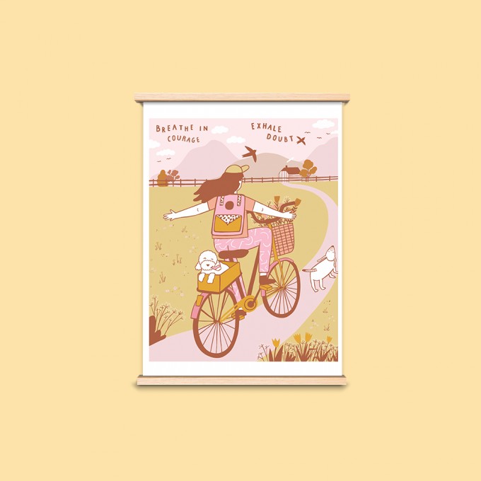Notietzblock Print "Breathe in Courage, exhale Doubt", A4 Notietzblock Print "Breathe in Courage, exhale Doubt", A4