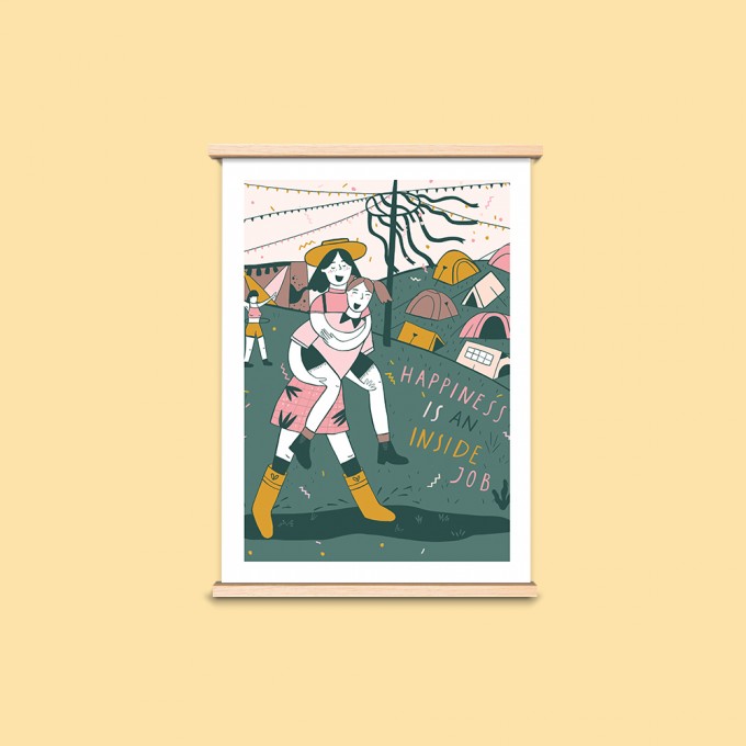Notietzblock Print "Happiness is an inside job", A4 Notietzblock Print "Happiness is an inside job", A4