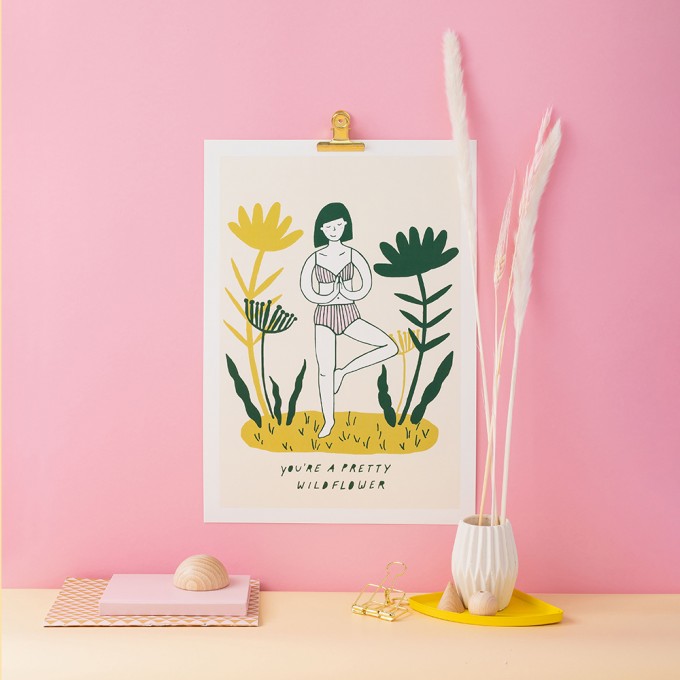 Notietzblock Poster "You're a pretty wildflower", A3 Notietzblock Poster "You're a pretty wildflower", A3