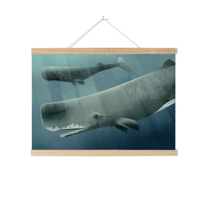 Kleinwaren / von Laufenberg – Set / Sperm Whale + Posterleiste Esche 70 cm Kleinwaren / von Laufenberg – Set / Sperm Whale + Posterleiste Esche 70 cm