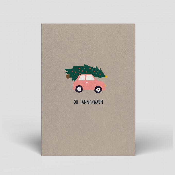 Postkarte Weihnachten - Auto - Nr. 7 - Naturbedacht Postkarte Weihnachten - Auto - Nr. 7 - Naturbedacht