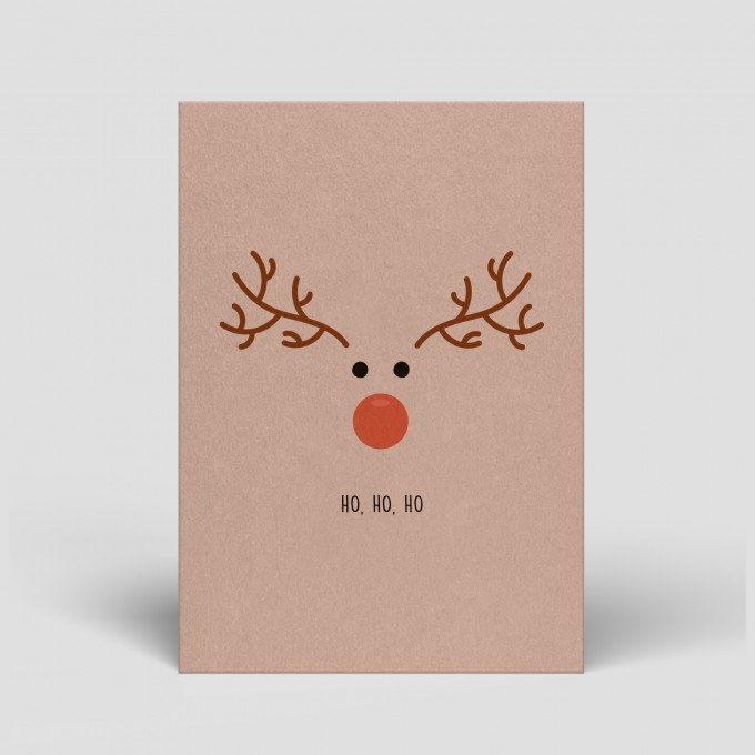 Postkarte - Weihnachten - Rentier - Nr. 69 - Naturbedacht
