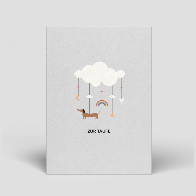 Postkarte - Dackel zur Taufe - Nr. 304 - Naturbedacht Postkarte - Dackel zur Taufe - Nr. 304 - Naturbedacht