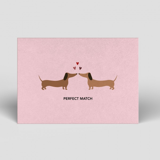 Postkarte - Dackel Perfect Match - Nr. 305 - Naturbedacht