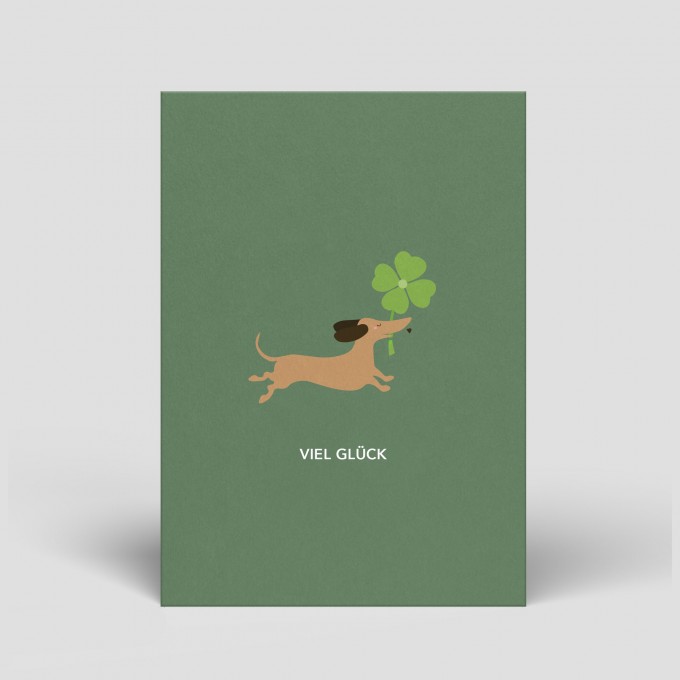 Postkarte - Dackel wünscht Glück - Nr. 307 - Naturbedacht Postkarte - Dackel wünscht Glück - Nr. 307 - Naturbedacht