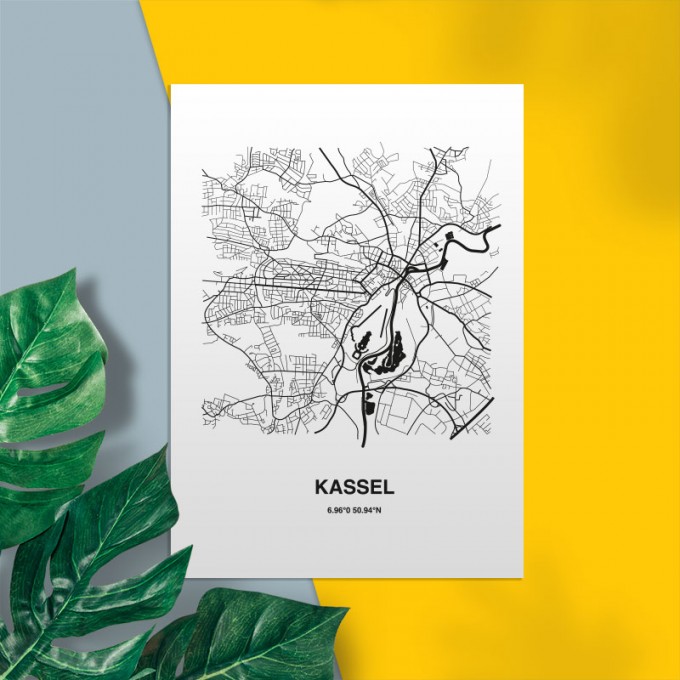 Stadtliebe® | Kassel Map-Postkarte Stadtliebe® | Kassel Map-Postkarte