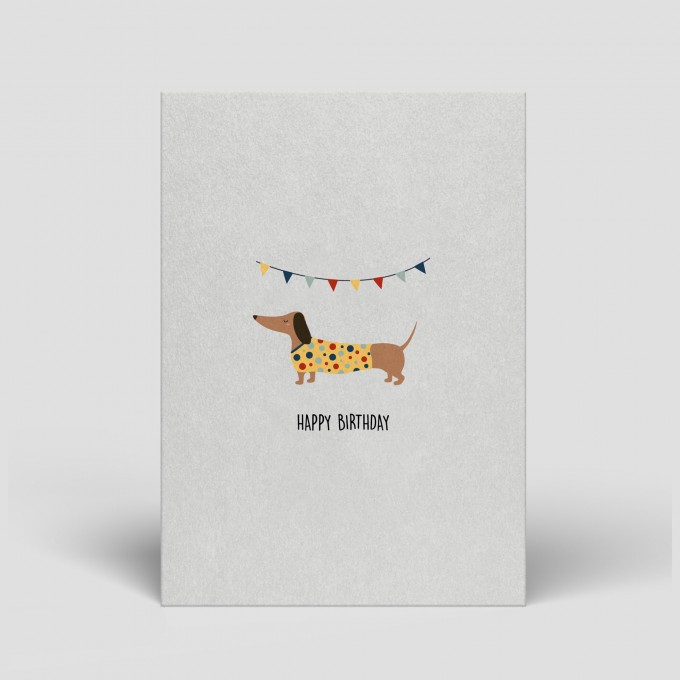 Postkarte - Geburtstag - Dackel - Nr. 21 - Naturbedacht