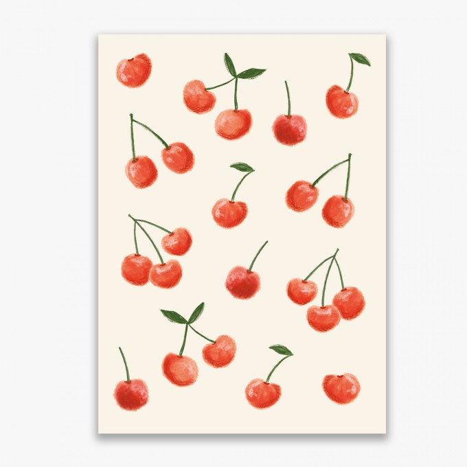 Karte A6 - Postkarte Kirschen - Elliet Karte A6 - Postkarte Kirschen - Elliet