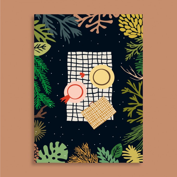 Family Tree Shop / Postkarte / Picknick im Wald Family Tree Shop / Postkarte / Picknick im Wald