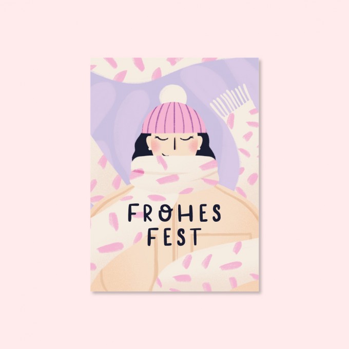 Scarf Season / Postkarte A6 / Svea Hansohn Illustration