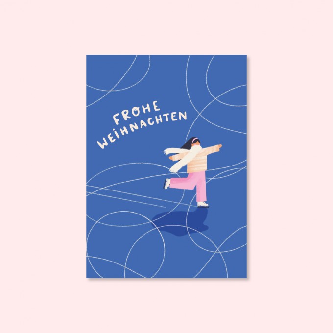 Eisläuferin / Postkarte A6 / Svea Hansohn Illustration