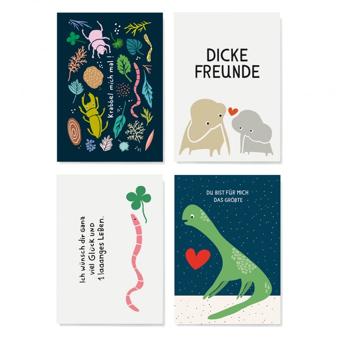 Family Tree Shop / Postkarten-Set / Tiere