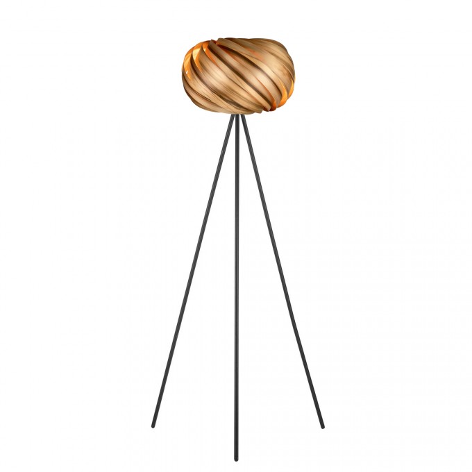 Gofurnit Tripod-Stehleuchte - Kollektion 'Quiescenta' aus Satin-Nussbaum Gofurnit Tripod-Stehleuchte - Kollektion 'Quiescenta' aus Satin-Nussbaum
