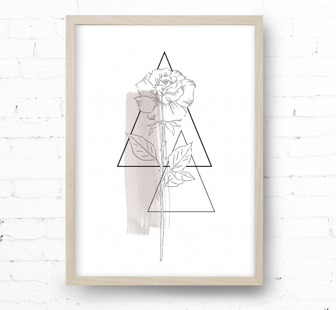 Kruth Design POSTER / TATTOO ROSE TAUPE Kruth Design POSTER / TATTOO ROSE TAUPE