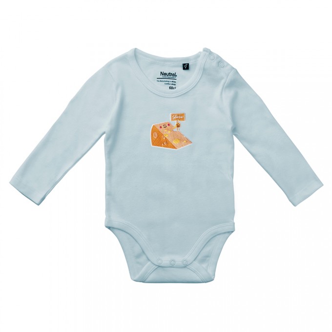 Rapü Design Babystrampler lightblue "Stinker" lange Ärmel | Fair Trade Rapü Design Babystrampler lightblue "Stinker" lange Ärmel | Fair Trade