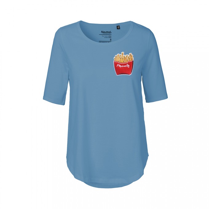 Rapü Design Ladies Shirt indigoblau "Pommunity" | Fair Trade Rapü Design Ladies Shirt indigoblau "Pommunity" | Fair Trade