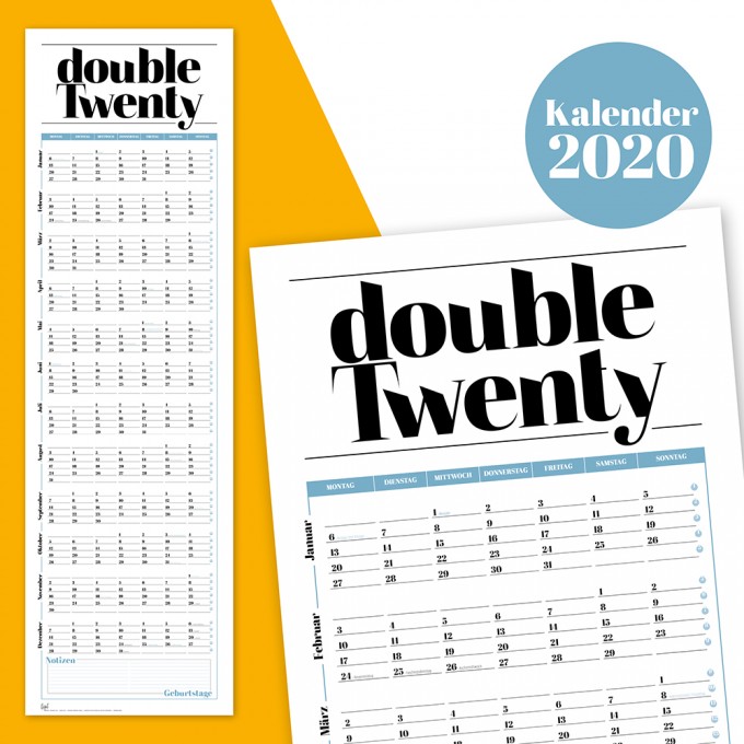 Rapü Design Jahresplaner 2020 "Double Twenty" | Kalender zum Wenden blau Rapü Design Jahresplaner 2020 "Double Twenty" | Kalender zum Wenden blau