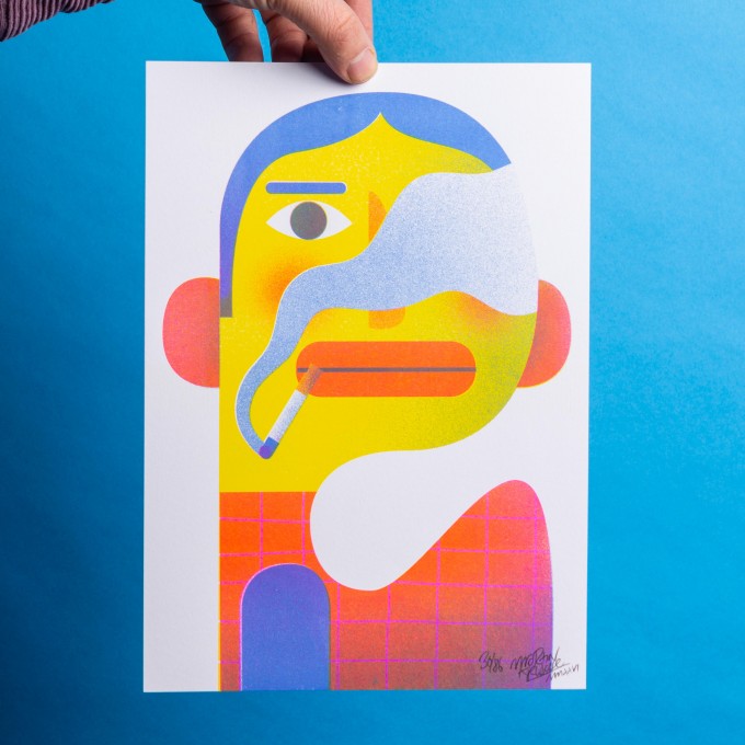 Martin Krusche, Risografie »Raucher«, DINA4