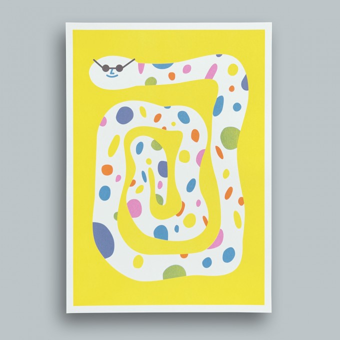 Schlange – Riso Print A3 – stefanizen