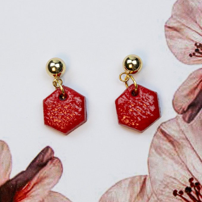 nathys_illustration Ohrringe "Rouge Royale" 1cm Unikat