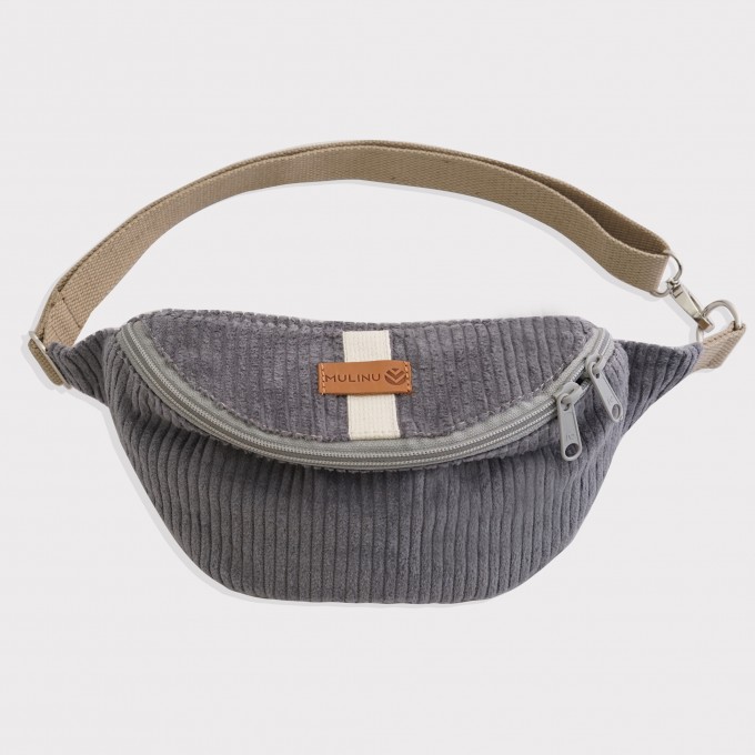 MULINU – Bauchtasche | Hipbag HENNES Breitcord Grau MULINU – Bauchtasche | Hipbag HENNES Breitcord Grau