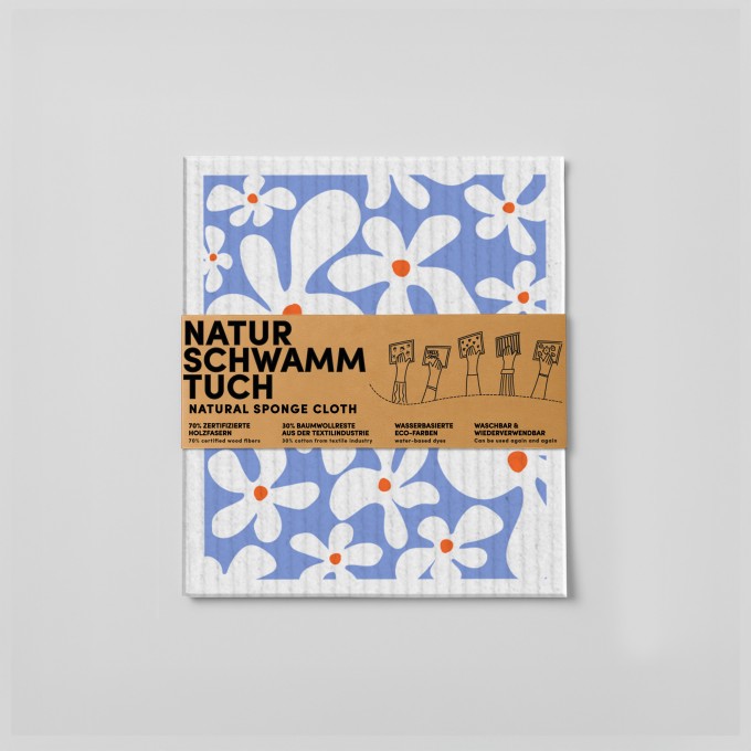 Schwammtuch - Blumen - Nr. 5 - Naturbedacht Schwammtuch - Blumen - Nr. 5 - Naturbedacht