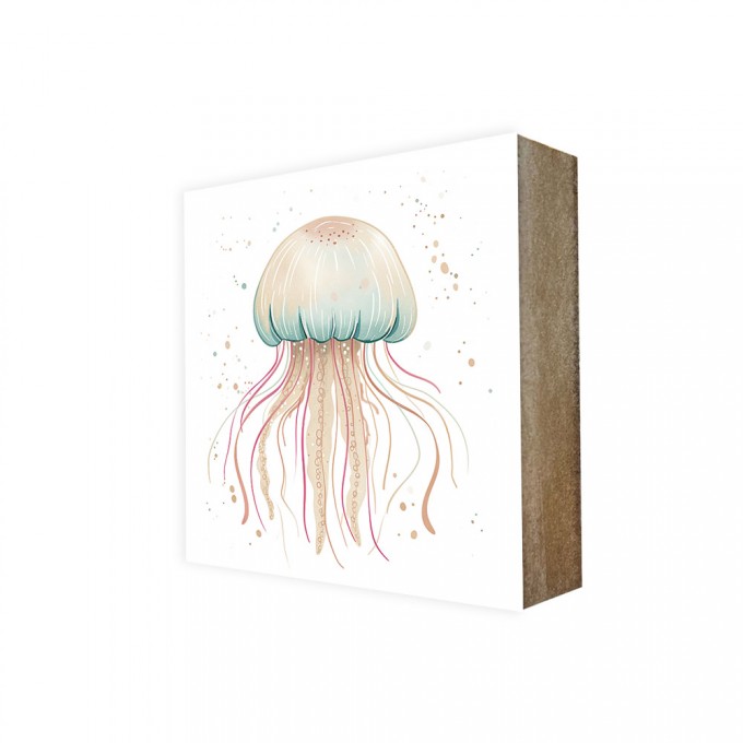Stadtliebe® | Cube-Bild Sea-Linie „Qualle Bianca“ Stadtliebe® | Cube-Bild Sea-Linie „Qualle Bianca“