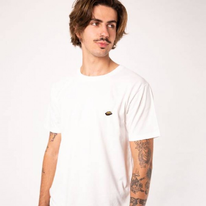 Leberkassemmel | Besticktes Bio Baumwoll Unisex T-Shirt | weiß | Fashion Drinks