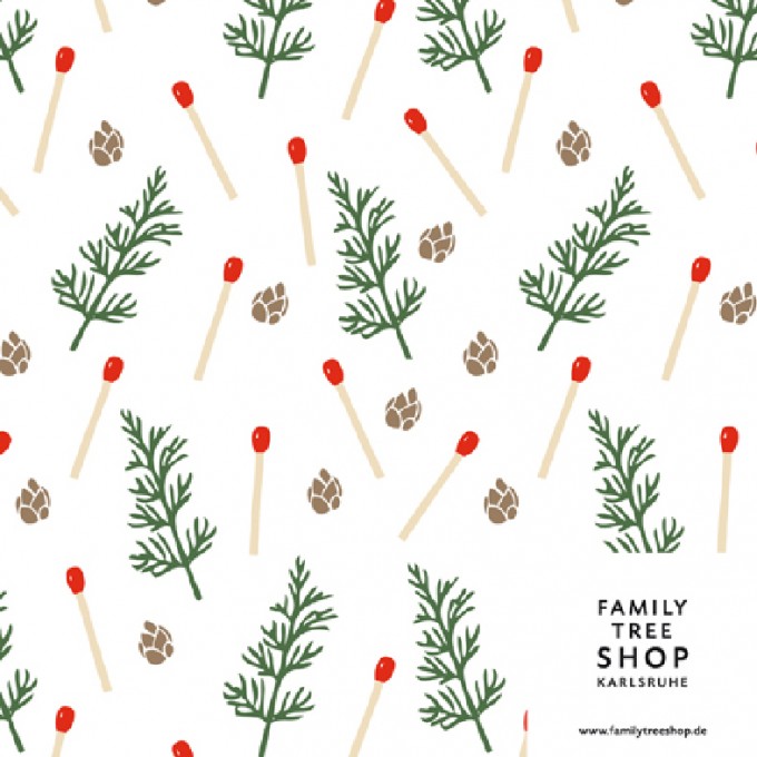 Family Tree Shop 3 Bögen Geschenkpapier, Motiv Streichhölzchen Family Tree Shop 3 Bögen Geschenkpapier, Motiv Streichhölzchen