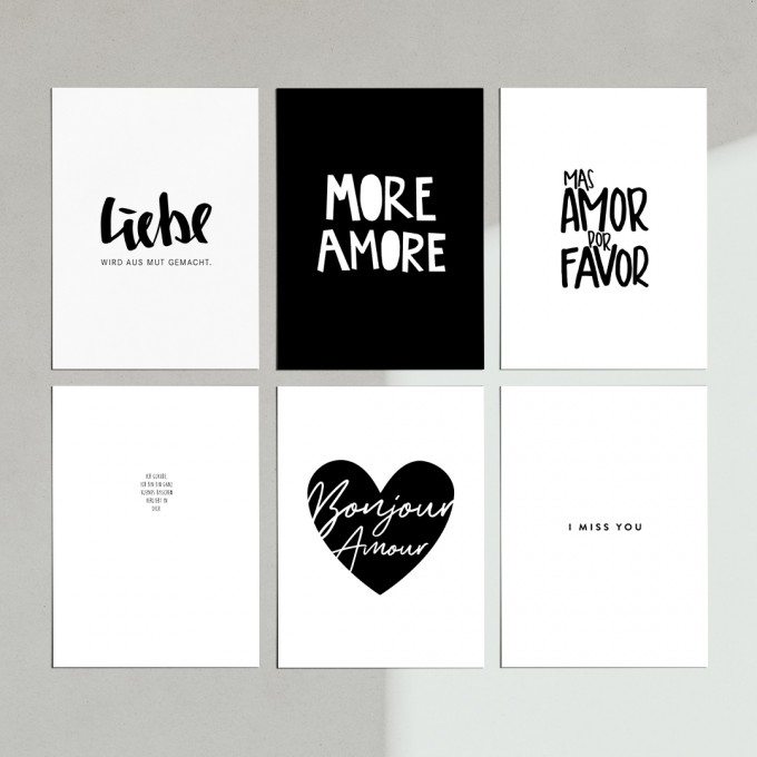 Love is the new black – Postkarten-Set "Lyrics"
