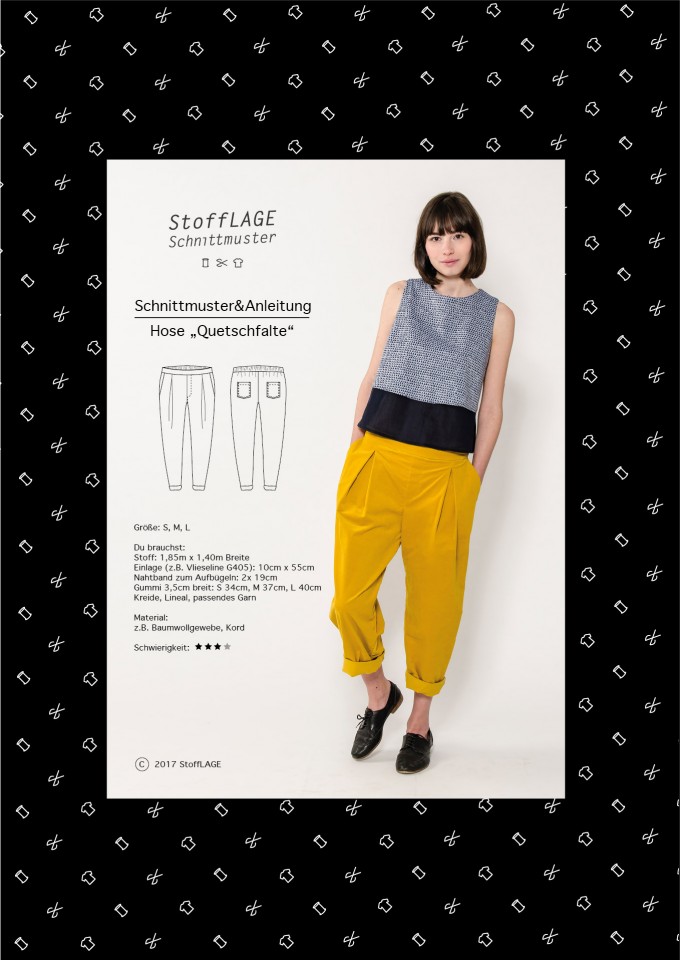 StoffLAGE Schnittmuster
Hose "Quetschfalte" StoffLAGE Schnittmuster
Hose "Quetschfalte"