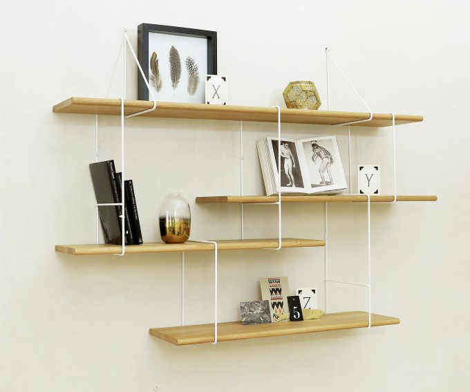 LINK shelving system setup01 oak/white LINK shelving system setup01 oak/white